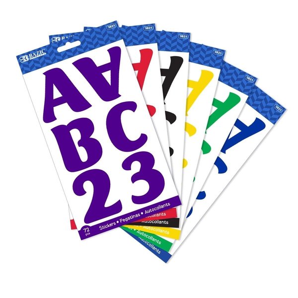 Bazic Products 2 in. Alphabet Stickers; 10 Sheets; Case of 24 3821